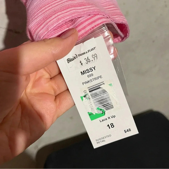 ALIA Women NWT Missy Sz 18 3/4 Sleeve Button Front Collared Career Shirt Stripes - Picture 6 of 11